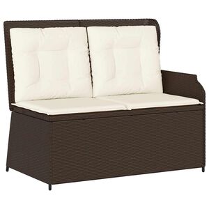 vidaXL barna polyrattan d&ouml;nthető kerti pad p&aacute;rn&aacute;val