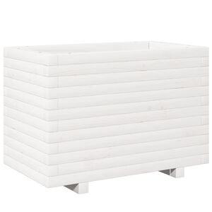 vidaXL feh&eacute;r t&ouml;m&ouml;r fenyőfa vir&aacute;gl&aacute;da 70 x 40 x 49,5 cm