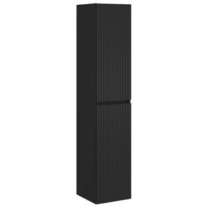 vidaXL Fali F&uuml;rdőszoba Szekr&eacute;ny Fekete 33 x 34,5 x 160 cm Szerelt Fa