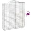 vidaXL 8 db &iacute;ves horganyzott vas gabion kos&aacute;r 200x50x220/240 cm