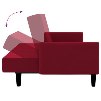 vidaXL kétszemélyes bordó bársony kanapéágy