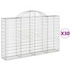 vidaXL 30 db &iacute;ves horganyzott vas gabion kos&aacute;r 200x30x120/140 cm