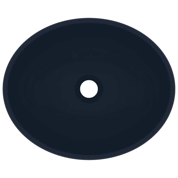 vidaXL ov&aacute;lis matt s&ouml;t&eacute;tk&eacute;k ker&aacute;mia luxus mosd&oacute;kagyl&oacute; 40 x 33 cm