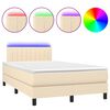 vidaXL kr&eacute;msz&iacute;nű sz&ouml;vet rug&oacute;s &eacute;s LED-es &aacute;gy matraccal 120x190cm