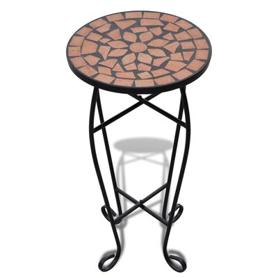 Terrakotta mozaik kisasztal növénytartó asztal
