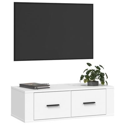 vidaXL fehér szerelt fa függő TV-szekrény 80 x 36 x 25 cm