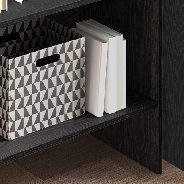 vidaXL K&ouml;nyvespolc Fekete t&ouml;lgy 60 x 35 x 180 cm Faanyag