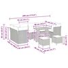 vidaXL Kerti Kanapé Szett 10 pcs Szürke polirattan