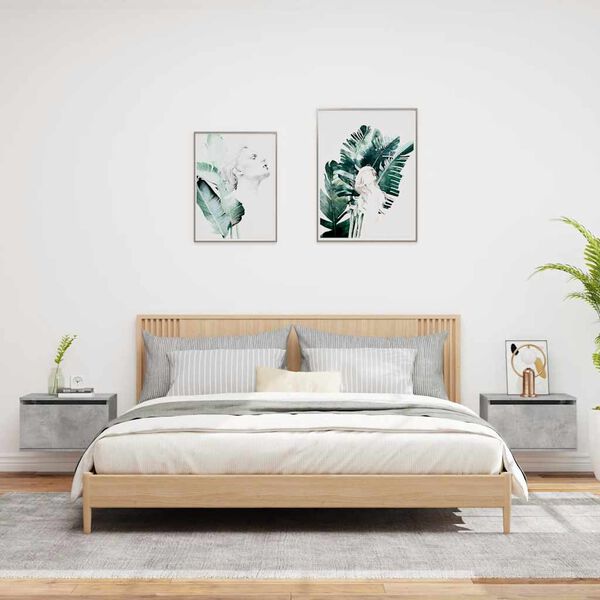 vidaXL 2 db betonsz&uuml;rke fali &eacute;jjeliszekr&eacute;ny LED-vil&aacute;g&iacute;t&aacute;ssal