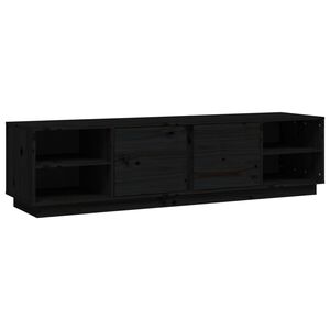 vidaXL fekete t&ouml;m&ouml;r fenyőfa TV-szekr&eacute;ny 156 x 40 x 40 cm