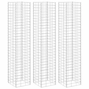 vidaXL 3 db vas gabion magas&aacute;gy&aacute;s 30 x 30 x 150 cm