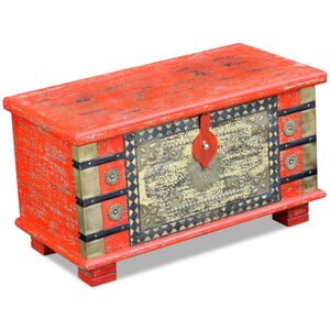 vidaXL 80x40x45 cm Piros mang&oacute;fa t&aacute;rol&oacute;l&aacute;da