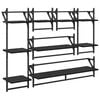 vidaXL Fali polc k&eacute;szlet 6 db Fekete t&ouml;lgy 100 x 25 x 30 cm Szerelt Fa