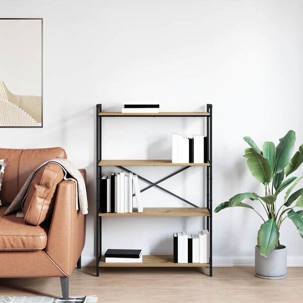 vidaXL K&ouml;nyvespolc Artisan t&ouml;lgy 80 x 30 x 120 cm Faanyag