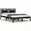 vidaXL Double fekete t&ouml;m&ouml;r fa &aacute;gykeret 135 x 190 cm