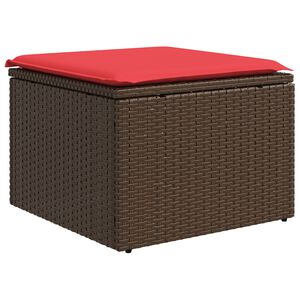 vidaXL barna polyrattan kerti &uuml;lőke p&aacute;rn&aacute;val 55 x 55 x 37 cm