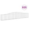 vidaXL 25 db &iacute;ves horganyzott vas gabion kos&aacute;r 400x30x60/80 cm
