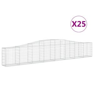 vidaXL 25 db &iacute;ves horganyzott vas gabion kos&aacute;r 400x30x60/80 cm