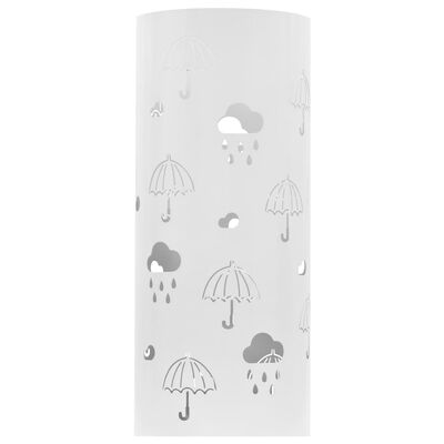 vidaXL fehér acél esernyőtartó esernyőmintával