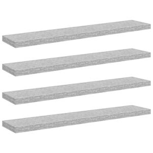 vidaXL 4 db betonsz&uuml;rke MDF lebegő fali polc 120 x 23,5 x 3,8 cm