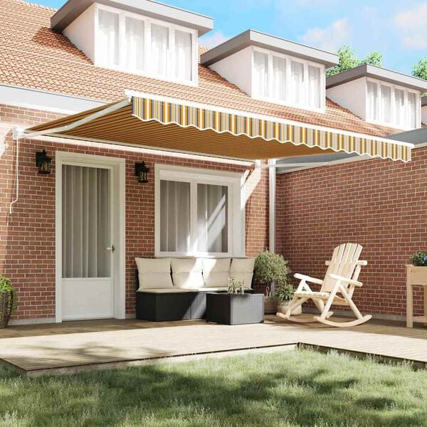 vidaXL Beh&uacute;zhat&oacute; napellenző Soksz&iacute;nű 400 &times; 300 cm Poli&eacute;szter