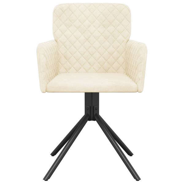 vidaXL 2 db krémszínű bársony forgó étkezőszék