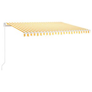 vidaXL s&aacute;rga &eacute;s feh&eacute;r k&eacute;zzel kih&uacute;zhat&oacute; LED-es napellenző 450 x 350 cm