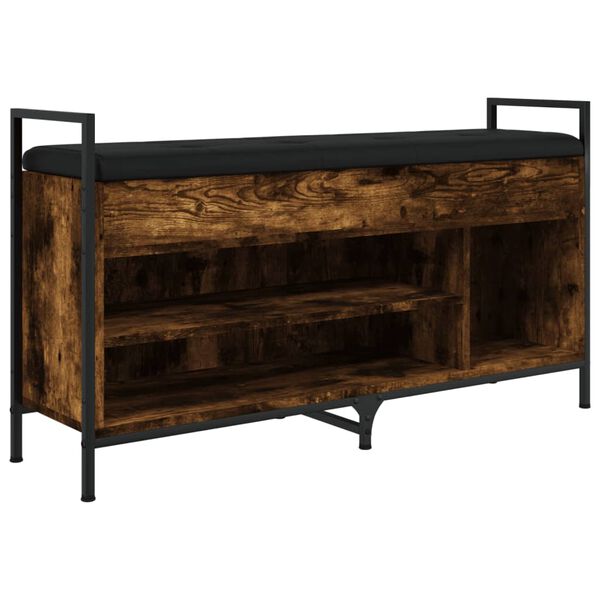 vidaXL f&uuml;st&ouml;s t&ouml;lgy sz&iacute;nű szerelt fa cipőpolc 105,5x32x57,5 cm