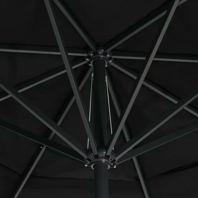 vidaXL fekete kültéri napernyő alumíniumrúddal 600 cm