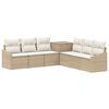 vidaXL Kanap&eacute; Szett 7 db Beige &eacute;s Kr&eacute;msz&iacute;nű Poli rattan &eacute;s ac&eacute;l