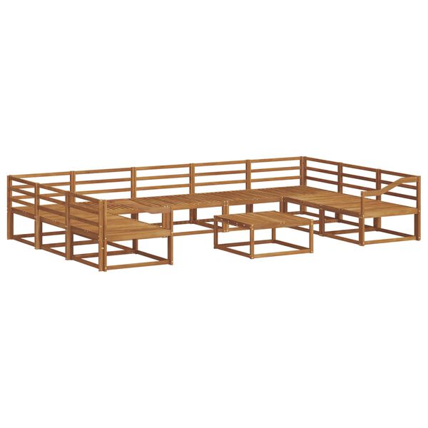 vidaXL K&uuml;lt&eacute;ri kanap&eacute; szett 10 pcs Term&eacute;szetes T&ouml;m&ouml;r Ak&aacute;cfa