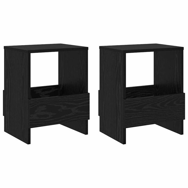 vidaXL Magazin &aacute;llv&aacute;ny 2 pcs Fekete t&ouml;lgy 35 x 30 x 45 cm