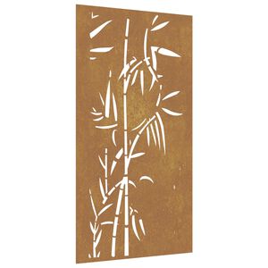 vidaXL bambuszmint&aacute;s corten ac&eacute;l kerti fald&iacute;sz 105 x 55 cm