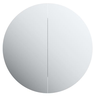vidaXL fehér fürdőszobai szekrény kerek tükörrel/LED-del 40x40x17,5 cm