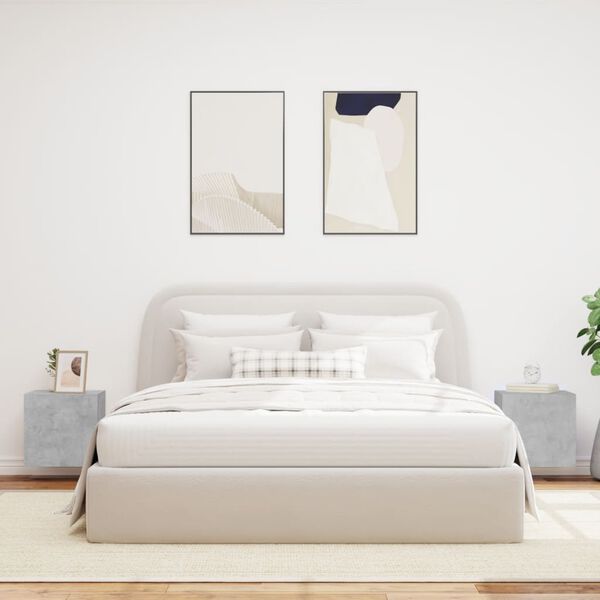 vidaXL 2 db betonsz&uuml;rke fali TV-szekr&eacute;ny LED-del 40,5x35x40 cm