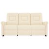 vidaXL 3 személyes krém műbőr dönthető masszázsfotel