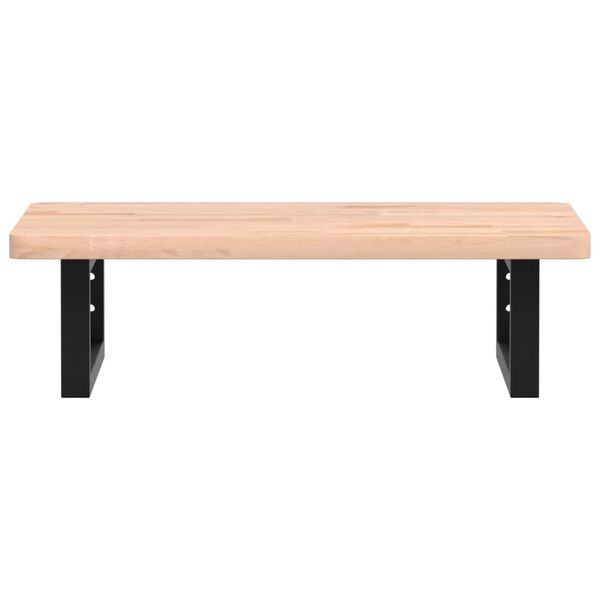 vidaXL acél és tömör bükkfa falra szerelhető mosdópolc