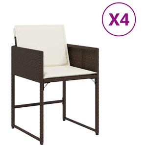 vidaXL 4 db barna polyrattan kerti sz&eacute;k p&aacute;rn&aacute;val