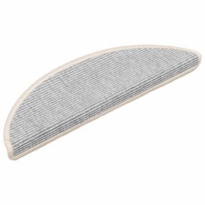vidaXL 15 db ez&uuml;st sz&iacute;nű, f&eacute;lk&ouml;r alak&uacute; l&eacute;pcsőszőnyeg 56 x 17 x 3 cm