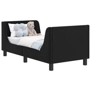 vidaXL Gyerek&aacute;gy keret fejt&aacute;ml&aacute;val Fekete 70 x 140 cm B&aacute;rsony
