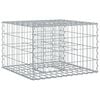 vidaXL Gabion emelt &aacute;gy 60 x 60 x 40 cm Horganyzott ac&eacute;l Ez&uuml;st