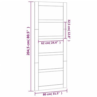 vidaXL fehér tömör fenyőfa istálló stílusú ajtó 80x1,8x204,5 cm