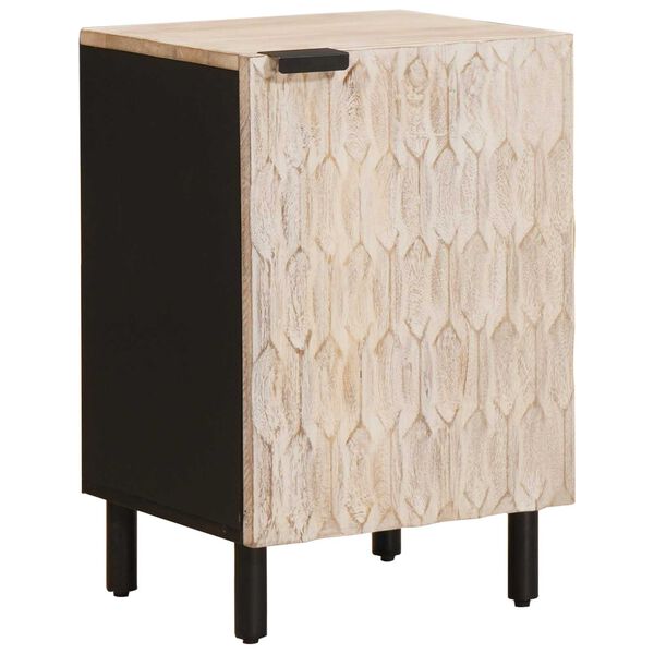 vidaXL F&uuml;rdőszoba Sz&eacute;k&eacute;ny ajt&oacute;val Feh&eacute;r 38 x 33 x 58 cm T&ouml;m&ouml;r Mang&oacute;f&aacute;t