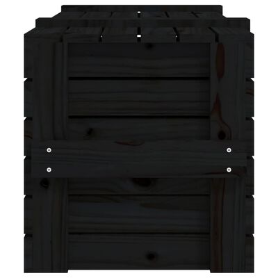 vidaXL fekete tömör fenyőfa tárolóláda 91 x 40,5 x 42 cm
