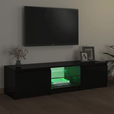 vidaXL fekete TV-szekrény LED lámpákkal 140 x 40 x 35,5 cm
