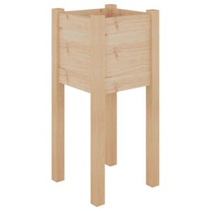 vidaXL t&ouml;m&ouml;r fenyőfa kerti vir&aacute;gtart&oacute; 31 x 31 x 70 cm
