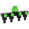 vidaXL z&ouml;ld &eacute;s fekete ABS &eacute;s PP 4-ir&aacute;ny&uacute; csap adapter 19,5 x 6 x 11 cm