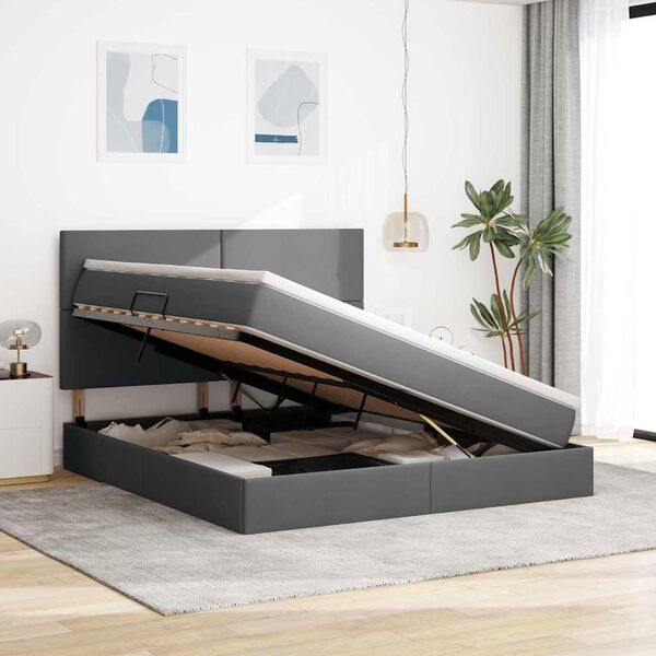 vidaXL &Aacute;gy t&aacute;rol&oacute;val &eacute;s LED l&aacute;mp&aacute;val leddel S&ouml;t&eacute;tsz&uuml;rke 160 x 200 cm