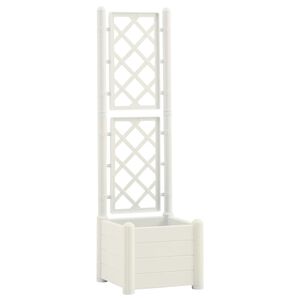 vidaXL feh&eacute;r polipropil&eacute;n r&aacute;csos kerti &uuml;ltető 43 x 43 x 142 cm