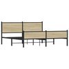 vidaXL sonoma tölgy színű fém ágykeret matrac nélkül 183 x 213 cm